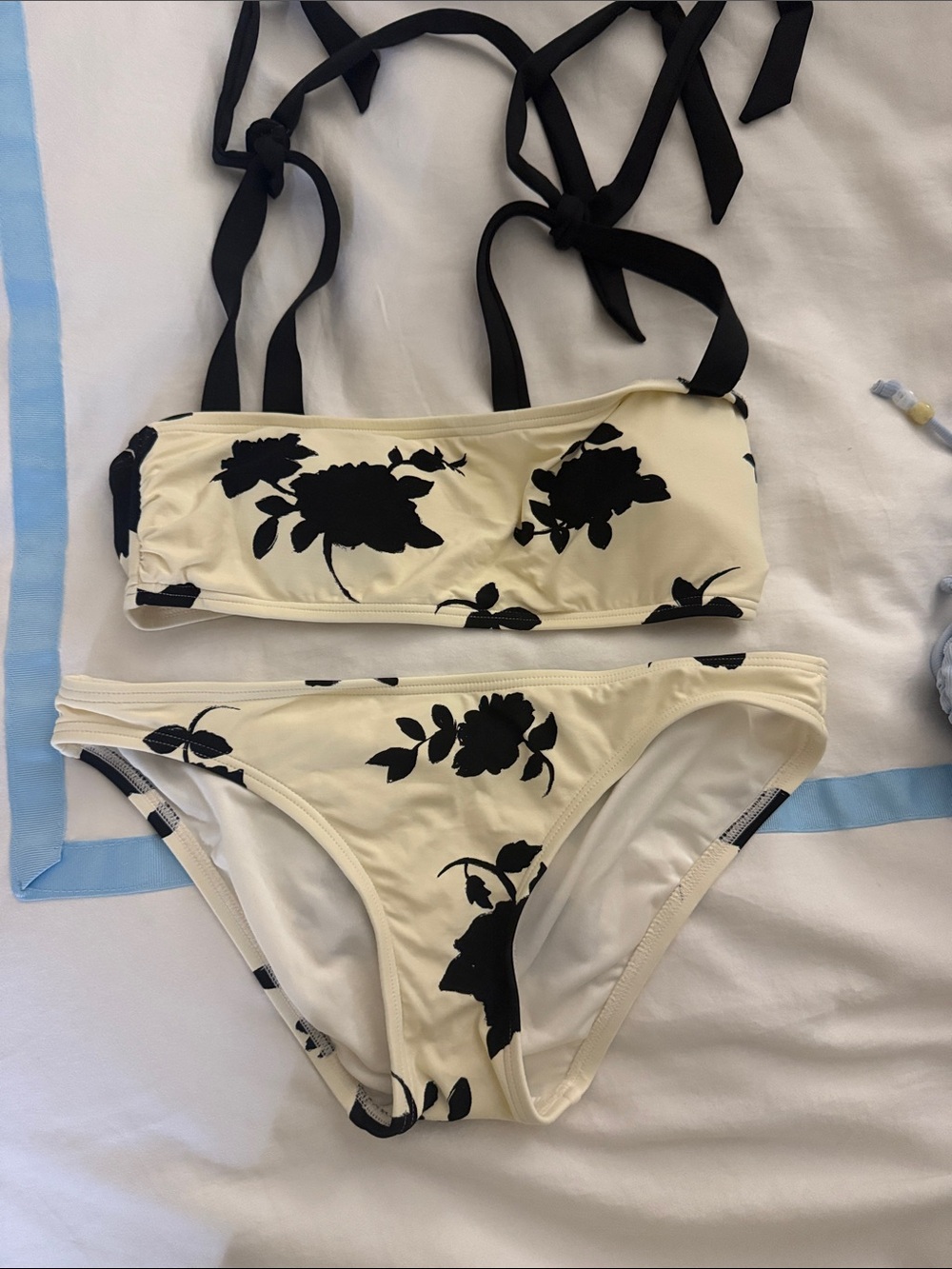 kate spade Cream and Black Floral Bikini Set
